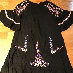 Free People black embroidered dress